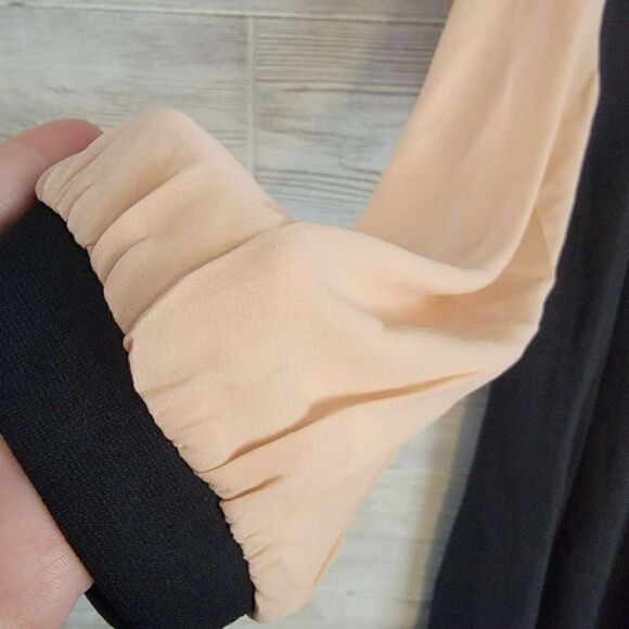 Shift Dress with Nude Sheer Chiffon Sleeves Onuolayichu SZ 3XL Plus Size - Picture 4 of 4